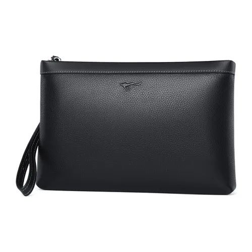 SEPTWOLVES Сумка-клатч из натуральной коровьей кожи ручная работа стандартная унисекс черного цвета