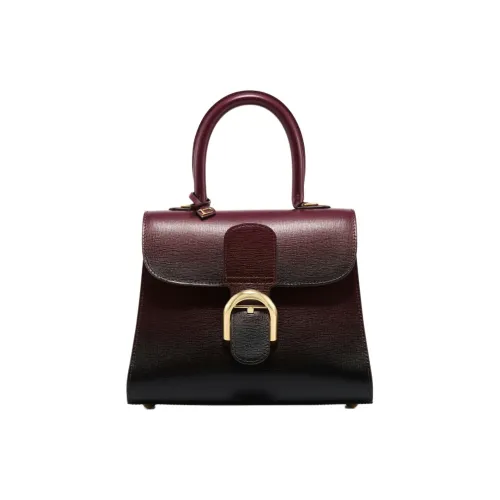 Delvau Brillant OPERA Рифленая Телячья Кожа Сумка через плечо Сумка Маленькая Женская Темно-Красная