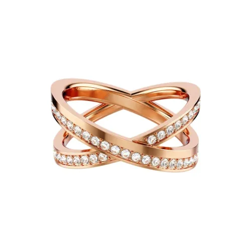 Swarovski Кольца с розовым золотом и покрытием унисекс белый