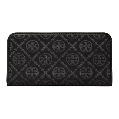 TORY BURCH T Monogram Jacquard Напп Кожа Комбинированный Кошелек Женские Черный
