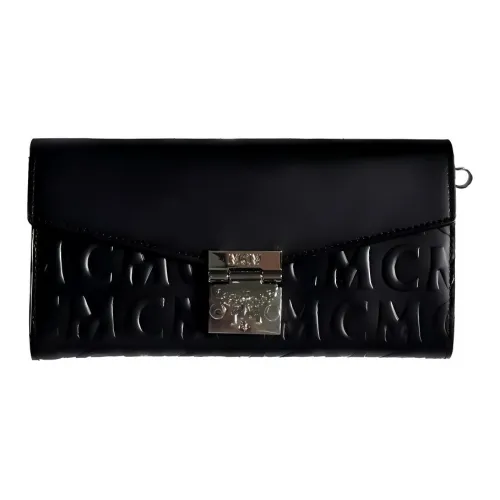 MCM Patricia Visetos Кожа Сумка через плечо Большая Женская Черная