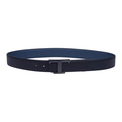 TOD'S Кожаные ремни Мужской Синий Черный Ширина 3,5CM