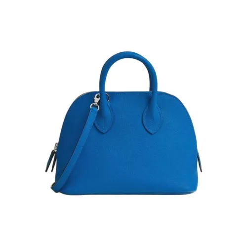 HERMES Bolide Кожа Evercolor Bowling Bag Сумка Сумка через плечо Сумка через плечо Мини Женская Темно-синяя