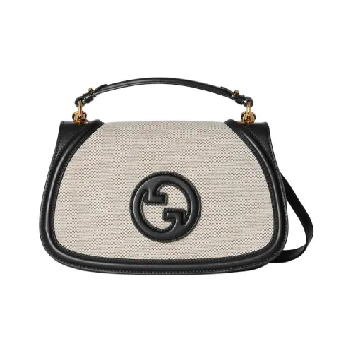 GUCCI Хлопок лен смесь холст сумка через плечо сумка средний размер женский черный