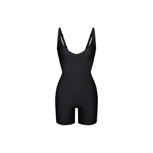 SKIMS FW24 Центральная часть Ядерный SCULPT Plunge MID Бедро BODYSUIT Корректирующее белье Женские Оникс Оникс