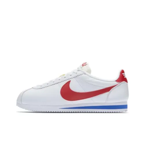 Nike Cortez Slip-resistant Abrasion-resistant Low-top Беговые кроссовки Унисекс Белый