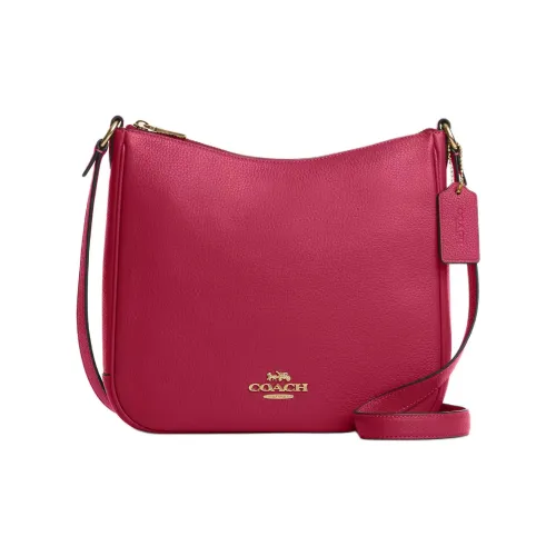 COACH Ellie Litchi Grain Leather Crossbody Bag Medium Women's Bright Purple