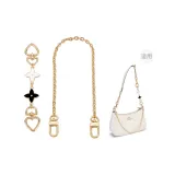 (Золотистый) Черный Белый Четырехлистный Клевер Удлинитель Цепь + Декоративная Цепь 40 см