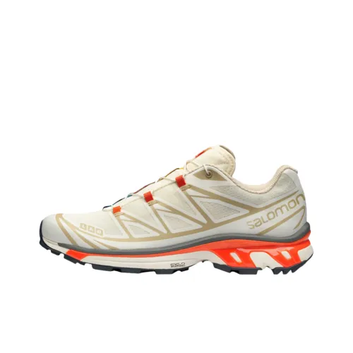 SALOMON XT 6 Амортизаторы Slip-resistant Низкий топ Повседневные Беговые кроссовки Унисекс Бежевый Оранжевый
