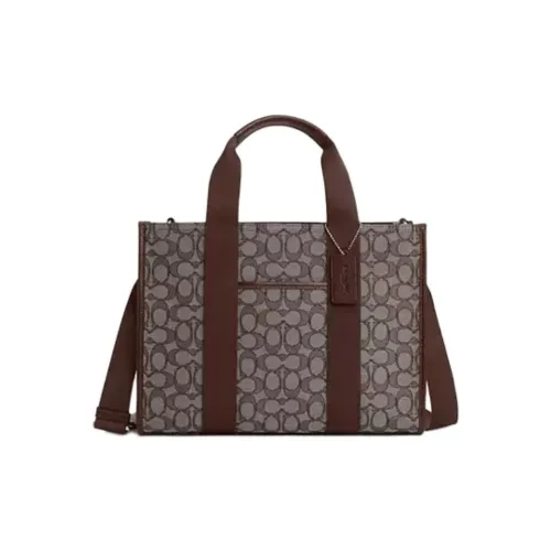 COACH Smith Переработанный материал Тоут Сумка Сумка для покупок Сумка через плечо Сумка на одно плечо Большая женская сумка Кленовый