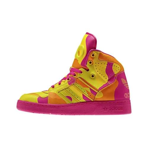 Adidas Originals Slip Resistant Abrasion Resistant High Top Скейтборд Кроссовки Унисекс Розовый Оранжевый