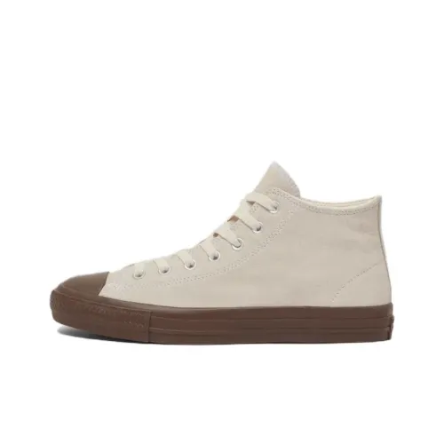 Конверс All Star Slip-Resistant Abrasion-Resistant MID Топ Скейтборд Кроссовки Унисекс Бежевый