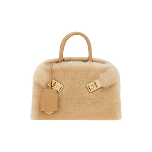 FERRAGAMO Мериносовая шерсть Телячья кожа Сумка через плечо Сумка мини Женская Естественный