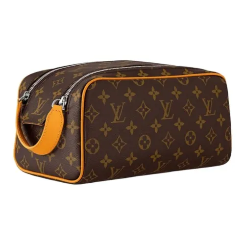 LOUIS VUITTON Dopp Kit Кожа Туалетная сумка Обычная Мужская Желтая и Коричневая