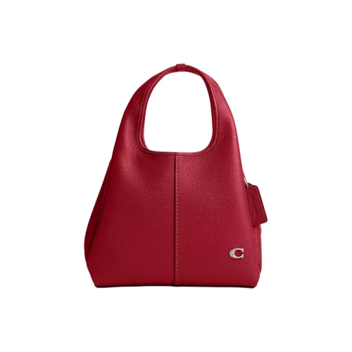 COACH LANA Полированная кожа с текстурой личи сумка-тоут сумка для покупок сумка через плечо сумка среднего размера женская рубиновая
