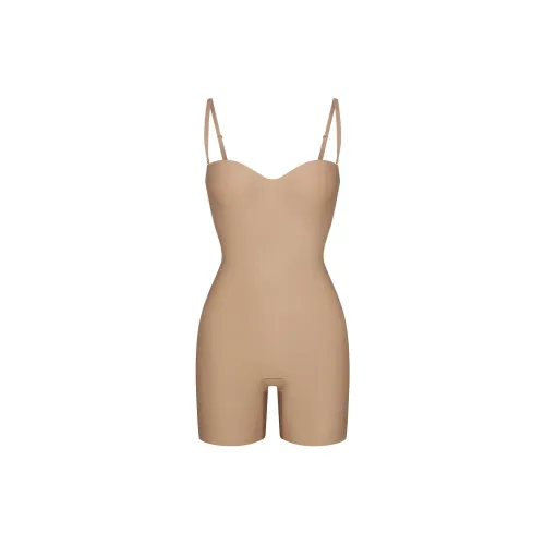 SKIMS FW24 Центральная часть Ядерный SCULPT UNDERWIRE MID Бедро BODYSUIT Корректирующее белье Женские Глина Глина
