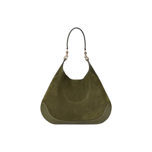 GUCCI Замша Одно плечо Сумка Средний Женский Темно-зеленый