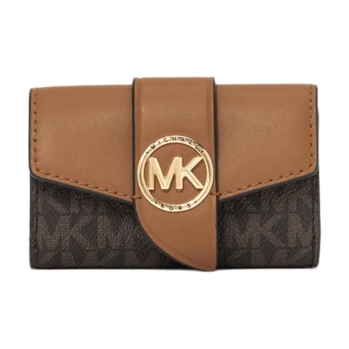 MICHAEL KORS Greenwich Покрытый холст Key Pouch Экстра малый Женские Коричневый Желудь