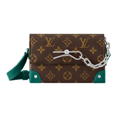 LOUIS VUITTON Сумка через плечо из кожи мужская коричневая и зеленая