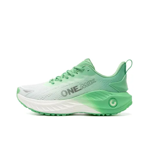 ONEMIX Moisture Wicking Дышащий Быстросохнущий Низкий Топ Беговые Кроссовки Унисекс Белый Зеленый