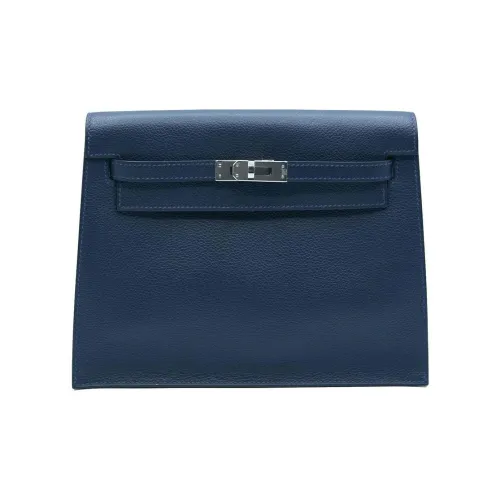 HERMES Kelly Danse Evercolor Телячья кожа Сумка через плечо Сумка на плечо Женская 2Z BLEU NUIT Полночный синий