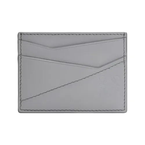 LOEWE Пазл Гладкая коровья кожа Держатель для карт Мужской Асфальтовый серый