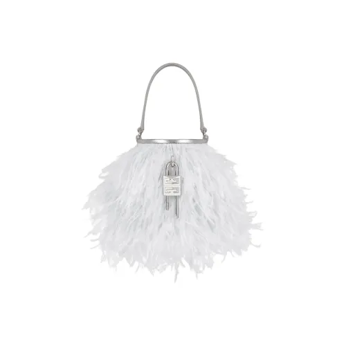 Givenchy Shark Lock Вискоза Ведрообразная Сумка Сумка через плечо Мини Сумка Женская Белая