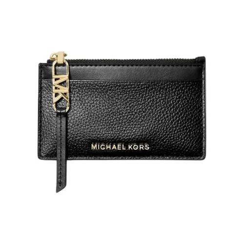 MICHAEL KORS Зернистая текстура кожа кожа держатель для карт маленький женский черный