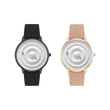 Белый циферблат, черный ремешок, стиль + белый циферблат, розовый кожа, ремешок, стиль