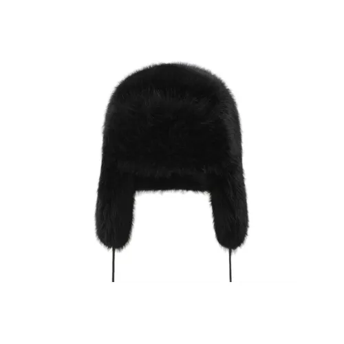 SMFK Искусственный мех Ткань Горячая девушка Шапка-ушанка Унисекс Черный