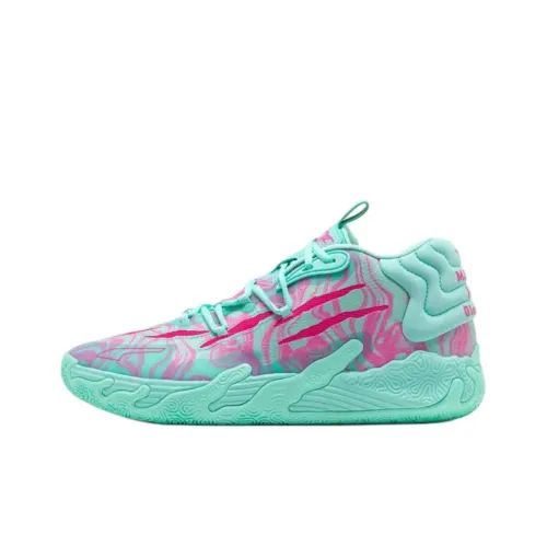 PUMA MB.03 Детские баскетбольные кроссовки MID Топ Зеленый/Красный Школьный возраст
