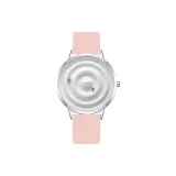 Белый циферблат, серебряный корпус, розовая полоска, мокко, коробка