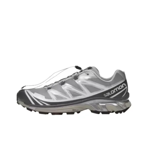 SALOMON XT 6 Slip Resistant Abrasion Resistant Низкий Топ Беговые кроссовки Унисекс Серебристо-серый