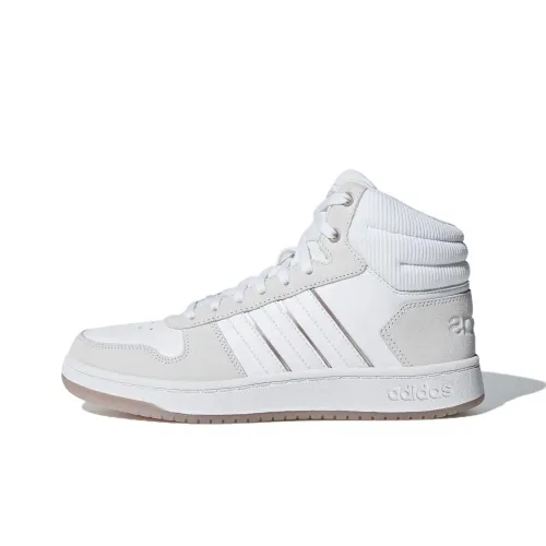 Adidas Hoops 2,0 Slip-resistant Abrasion-resistant MID Топ Баскетбольные кроссовки Женские Белые