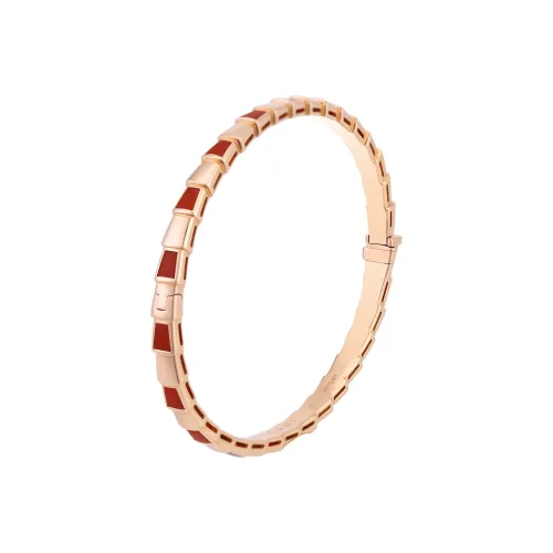BVLGARI 18K Розовое золото Красный агат Браслеты Женские Розовое золото