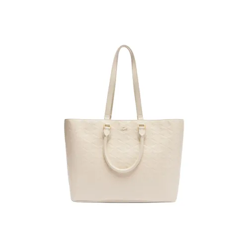 LACOSTE Коровья кожа Тоут Сумка Сумка для покупок Сумка на плечо Сумка Женская Костяной белый