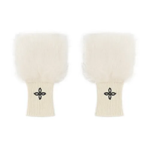 SMFK Трикотажный хлопок Нить + Искусственный мех Ткань Аксессуары Женские Молочно-белый