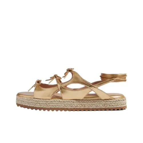 SCAROSSO Sweet Lace One Strap Sandals 3cm Women's Gold SCAROSSO Sweet Lace One Ремешок Сандалии 3 см Женские Золото