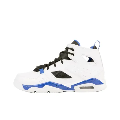 Jordan Flight Club 91 Амортизация Износостойкий Высокий Топ Детские Баскетбольные Кроссовки Белый Подростки
