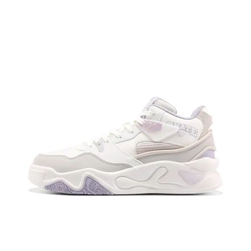 361° Устойчивые к истиранию высокие кроссовки для скейтбординга с защитой от потертостей Женские Белые Фиолетовые