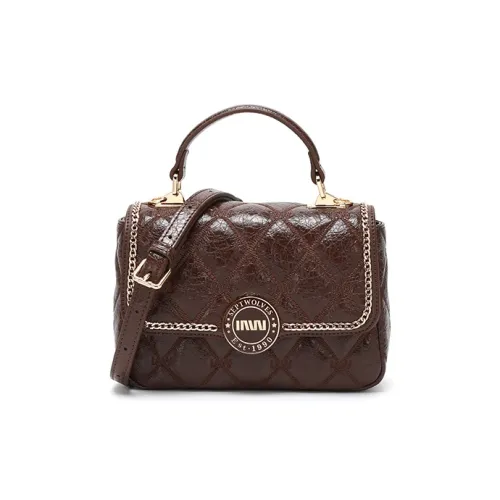 SEPTWOLVES ПУ (полиуретан) Ручная сумка Сумка через плечо Женская Коричневая