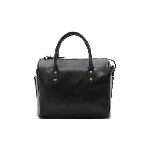 Il Bisonte Сумка из коровьей кожи Boston Mini Женская Черная