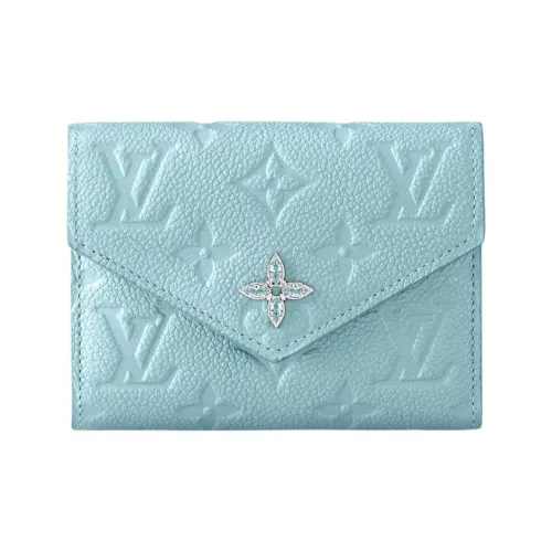 LOUIS VUITTON Victorine Кожа Victoria Кошелек Женские Синий