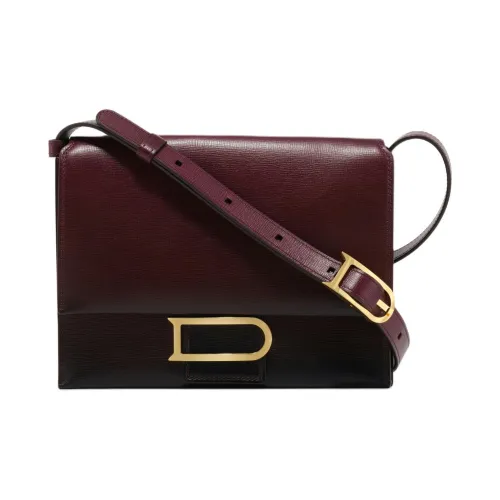 Delvau OPERA Рифленая Телячья Кожа Сумка через плечо Женская Темно-Красная