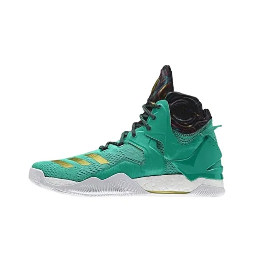 Adidas D Rose 7 Slip-resistant Abrasion-resistant High Top Basketball Shoes Men's Cyan