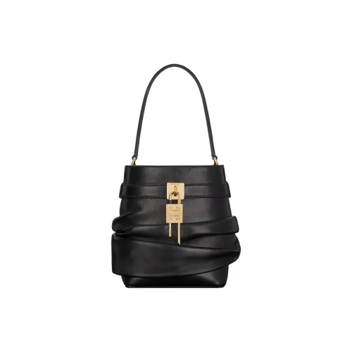 Givenchy Shark Lock Lambskin Bucket Bag Crossbody Bag Shoulder Bag Women's Black