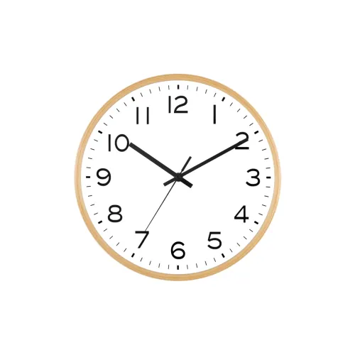 HENSE Механизм плавного хода секундной стрелки часы на стене из массива дерева унисекс белый циферблат модель HW12