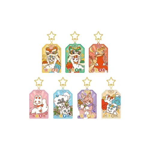 Бесы Blessing Fortune Full Collection Блестящий Розовый Акриловый Подвеска Слепые Коробки Один Mystery Коробка Целая Коробка 6 шт