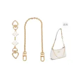 Золотистый белый клевер четырехлистный, цепь-удлинитель + декоративная цепочка 40 см.