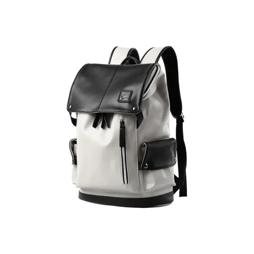 MOYYI ПВХ Кожа Мужской Рюкзак Студенческий Рюкзак Большой Унисекс Черный Белый